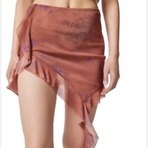 Elegant Brown Ruffle Skirt